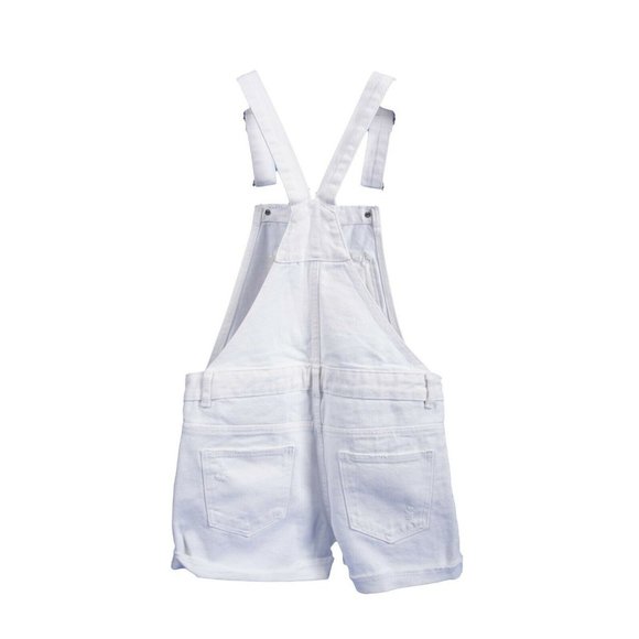 Zara Girls Short Jean Overalls Sz 11-12 White - Picture 2 of 3